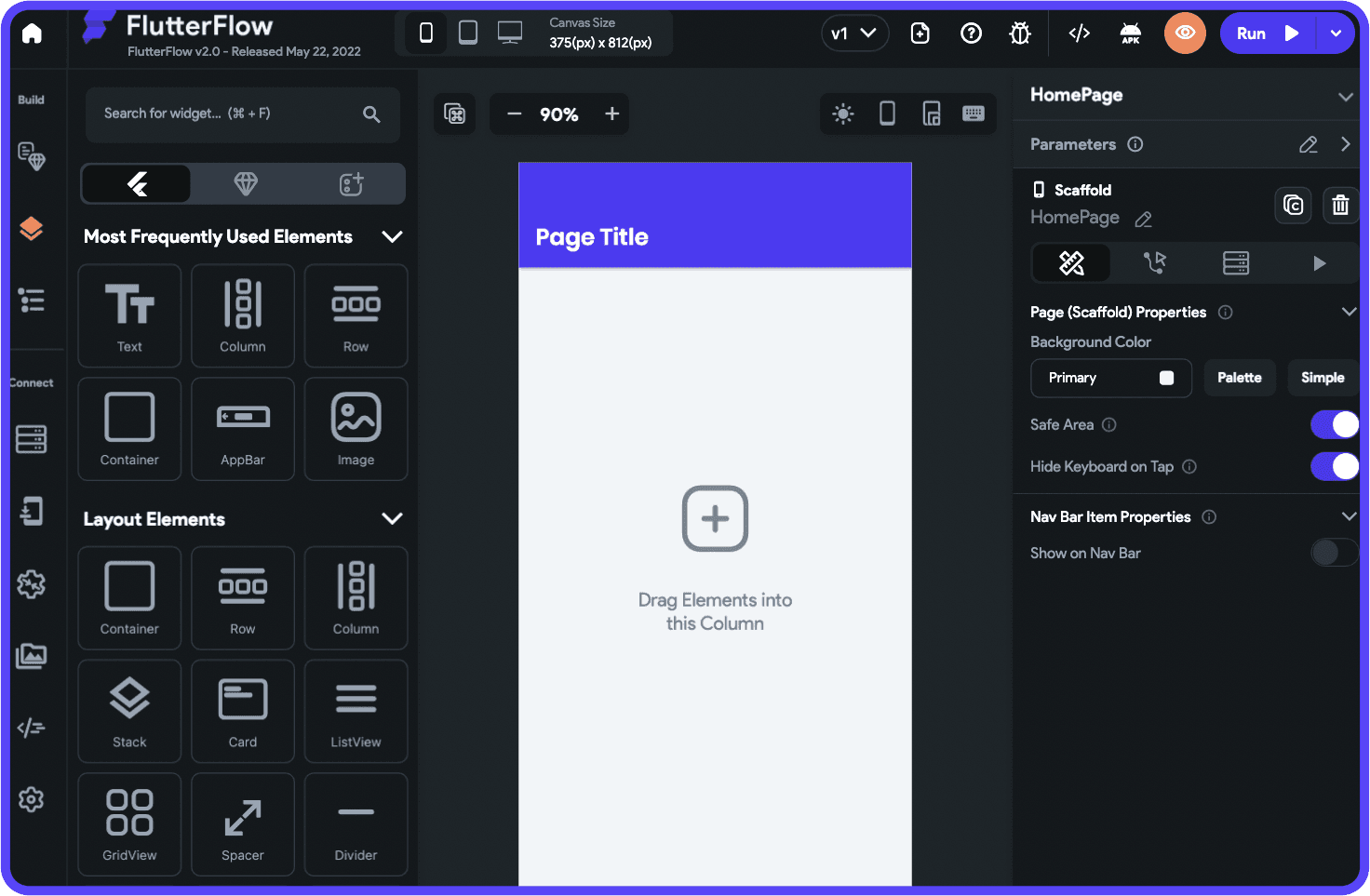 FlutterFlow Designing User Interface